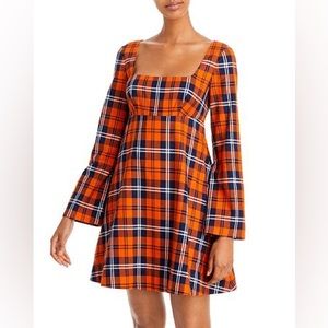 STAUD Beth dress in Poppy Plaid